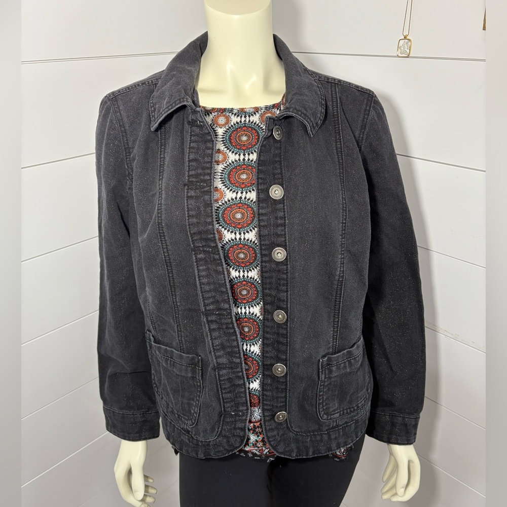 Christopher & Banks Black Jean Jacket